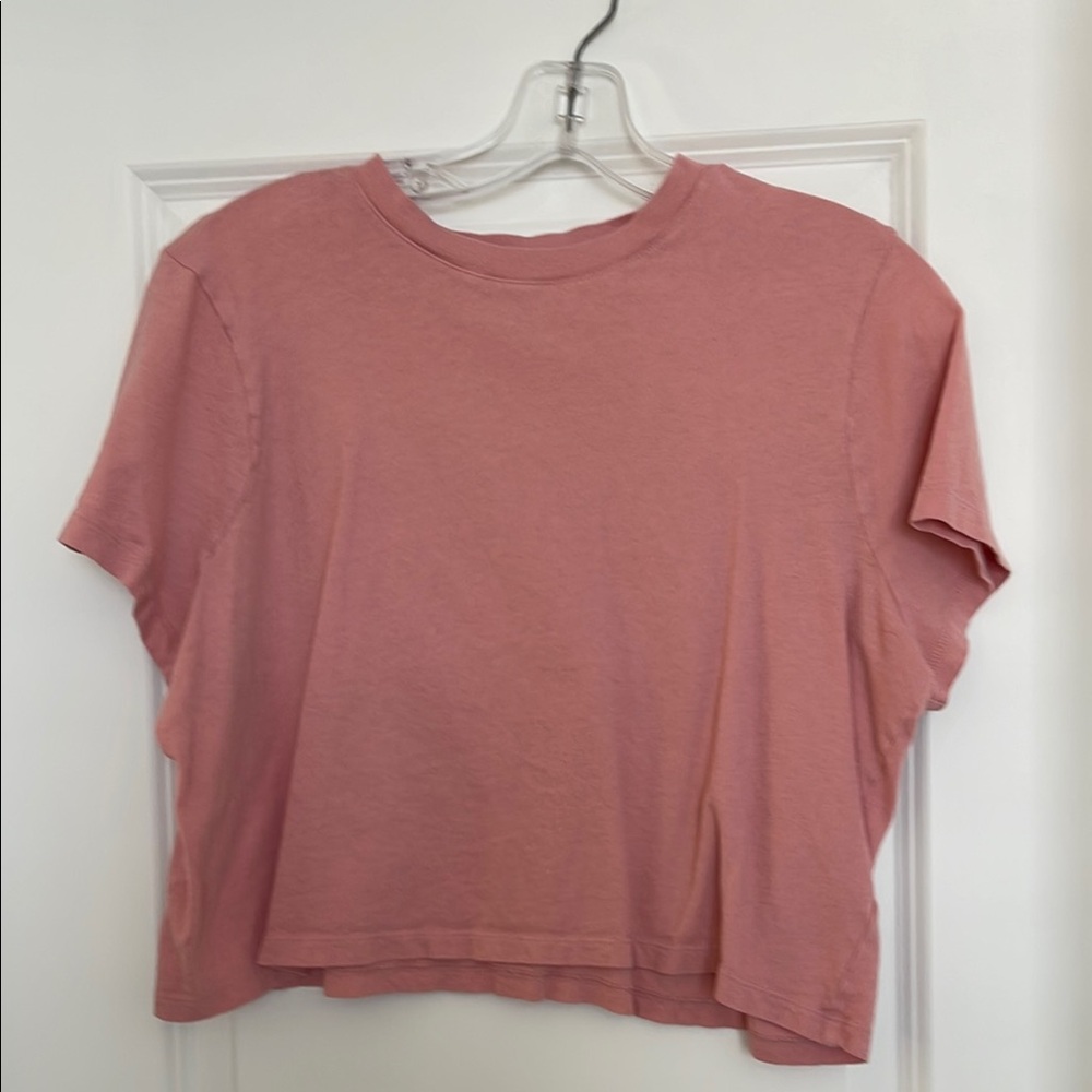 Madewell Pink Boxy Crop T-Shirt